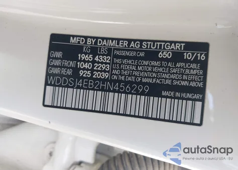 2017 Mercedes-Benz Cla 250 из США, поврежденный, VIN WDDSJ4EB2HN456299